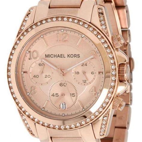 michael kors rose gold glitz blair chronograph watch mk5263|Michael Kors rose gold watch.